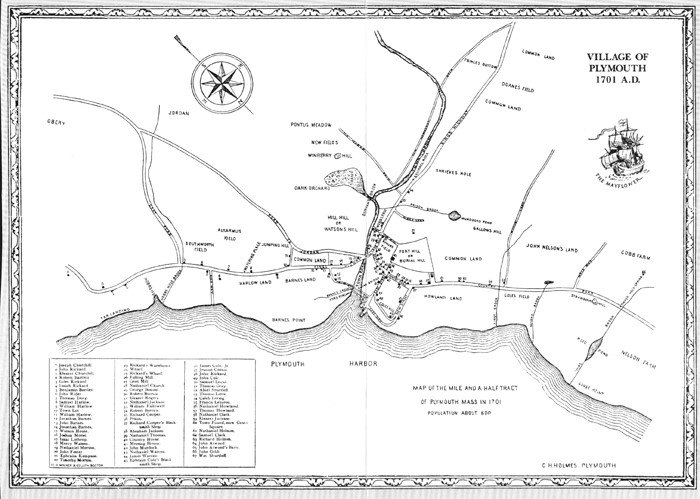 plymouth map 1701